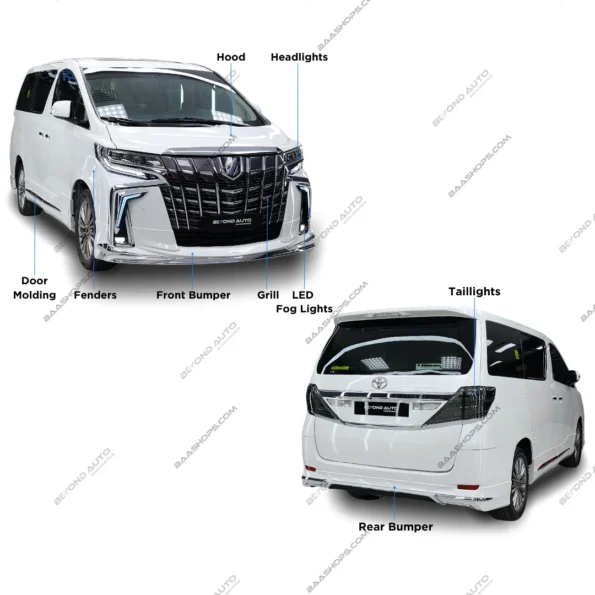 Toyota Alphard Facelift Upgrade Body Kit - Beyond Auto Accessories - baashops.com
