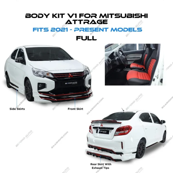 mitsubishi attrage body kit v1 - beyond auto accessories - baashops.com