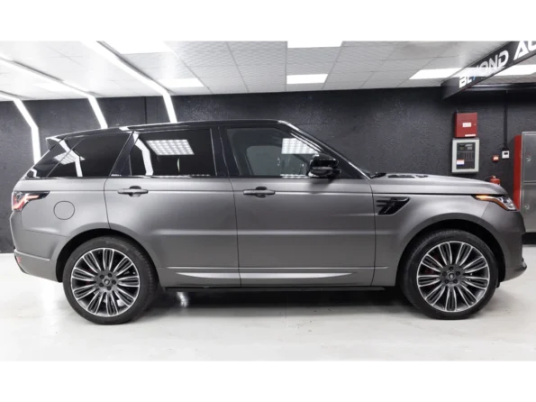 Custom vinyl wrap applied to a Range Rover Sport