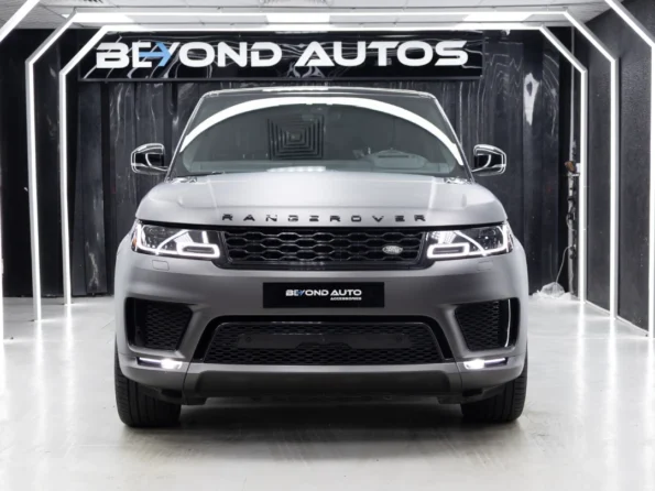 Custom vinyl wrap applied to a Range Rover Sport