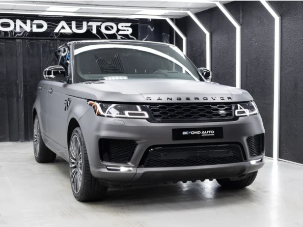 Custom vinyl wrap applied to a Range Rover Sport