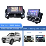 Mitsubishi Pajero Android CarPlay Infotainment Screen - Beyond Auto Accessories - baashops.com