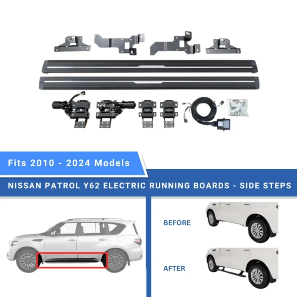 Nissan Patrol Y62 Running Boards Side Steps - Beyond Auto Accessories - baashops.com