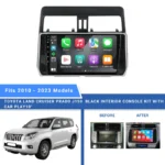 Toyota Land Cruiser Prado J150 Black Interior Console Kit With Car Play 10 inch - Beyond Auto Accessories - baashops.com