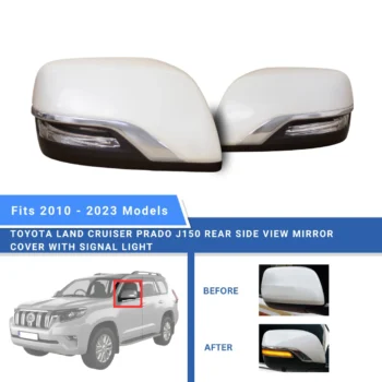 Toyota Prado J150 Rear Side View Mirror Cover with Signal Light - Beyond Auto Accessories - baashops.com
