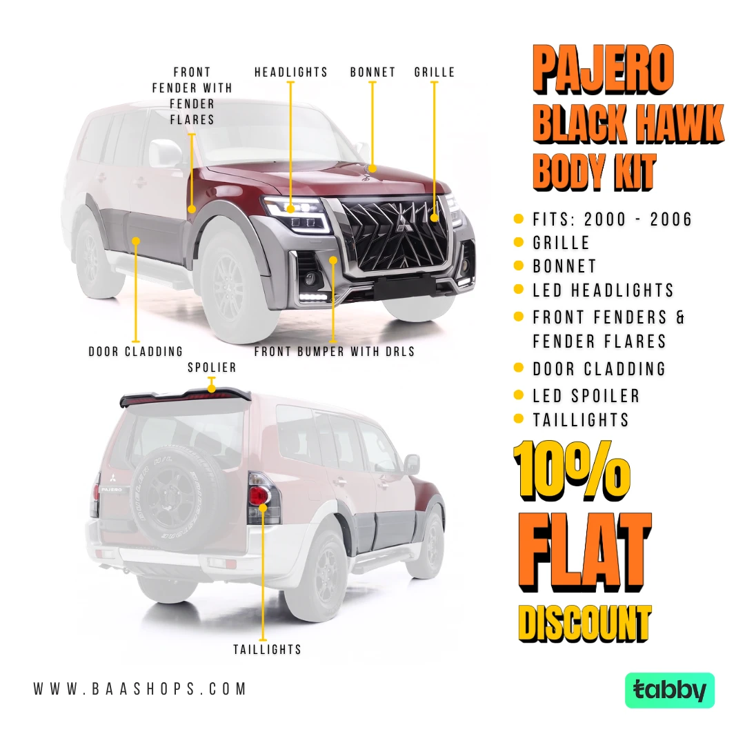 Mitsubishi Pajero Black Hawk Auto Accessories Dubai - Professional Installation UAE Mitsubishi Pajero Black Hawk Auto Accessories Dubai UAE Professional Installation